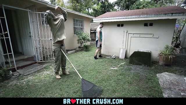 BrotherCrush - Hung Military Guy Fucks his Gay Younger Step Brother