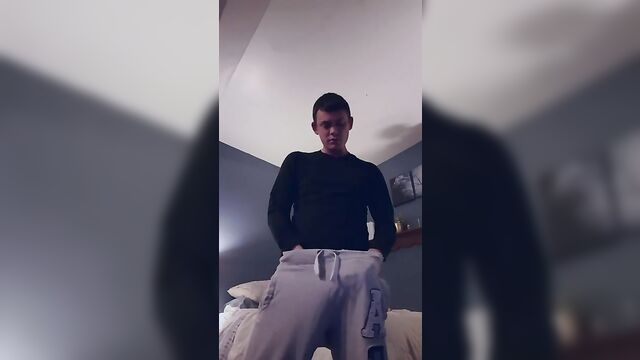 HungItalianStallion Strips his Hard 10 Inch Cock out of Sweatpants