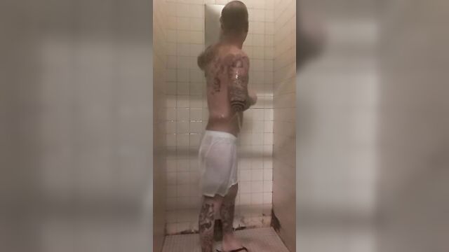 Prison Shower with Piss on Feet Kik Shane_6669