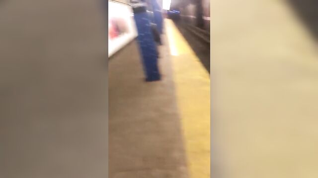 Homeless Men Sucks Dick on Subway Platform