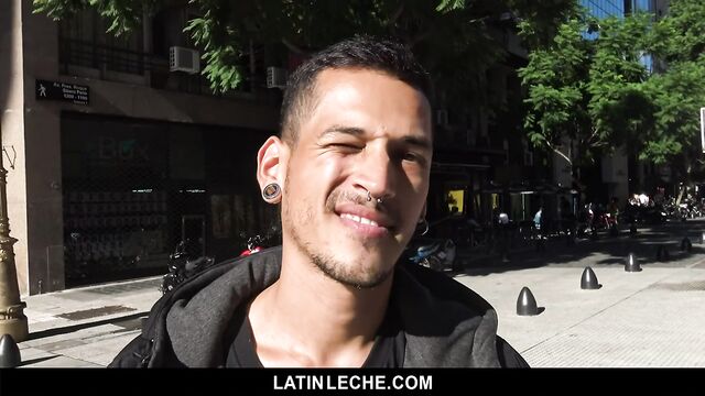 LatinLeche - Handsome Punk Sucks an Uncut Cock for Money