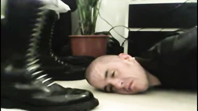 Worthless Skinhead Slave Foot Worship and Trampling