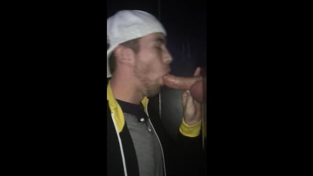 Swallowing Cum at Video Booth Glory Hole - HUGE Dick, Tasty Cum