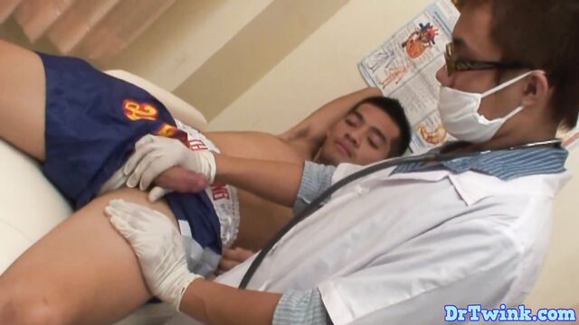 Asian Doctor Sucking Patient before Bareback