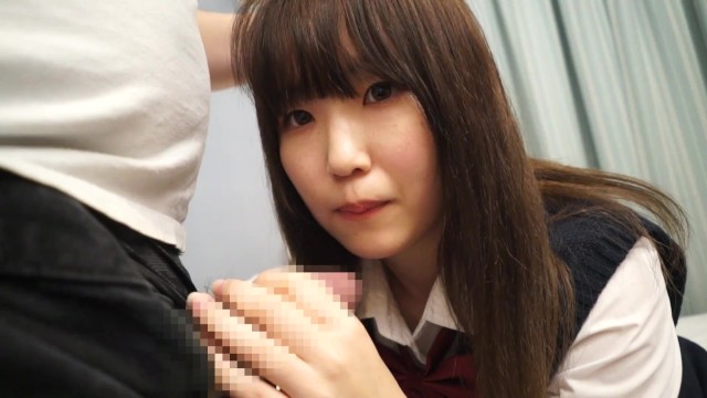 A Japanese modest schoolgirl in uniform gets orgasm many times by cunnilingus and vibrator