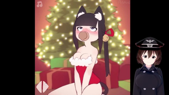 Getting a blowjob from the christmas catgirl