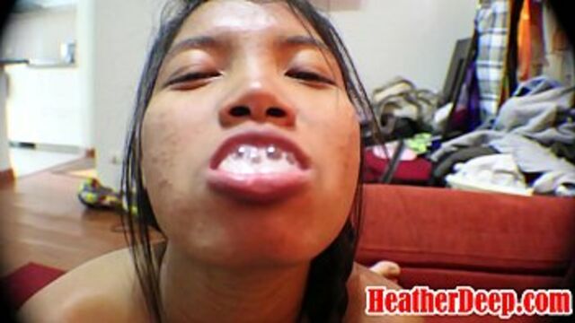 heatherdeep heatherdeep com 11 weeks pregnant asian thai teen heather deep gets throatpie blowjob