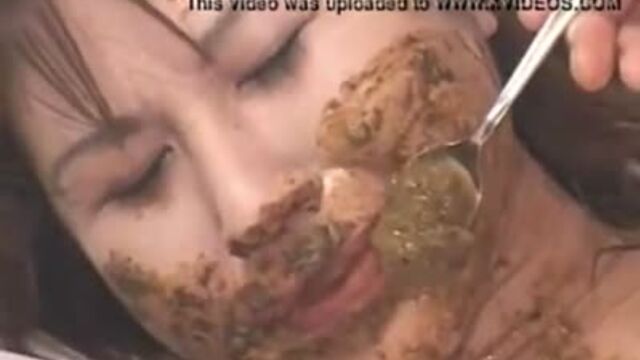 Asian Slut Eating Shit