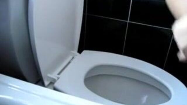 Girl pooping on toilet